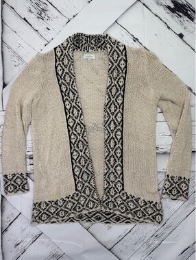 Lucky Brand Cabincore Open Front Cardigan Western Casual Sweater Women’s Medium